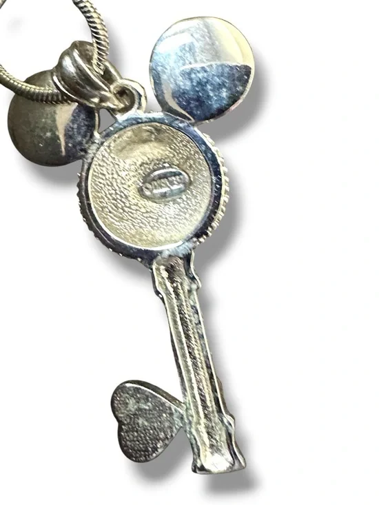 Disney Arribas Necklace Mickey Studded Crystal Key w/Display Case Genuine Disney - Picture 5 of 7